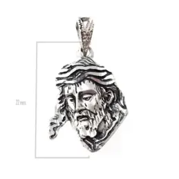 Cristo de los Gitanos colgante plata Ley 925m rostro 22 mm. macizo de