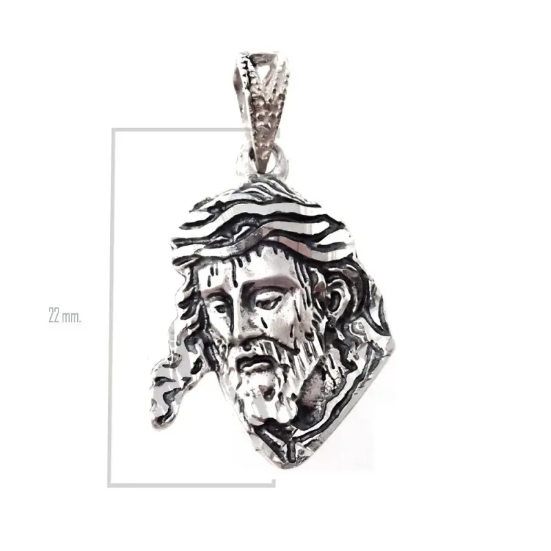 Cristo de los Gitanos colgante plata Ley 925m rostro 22 mm. macizo de