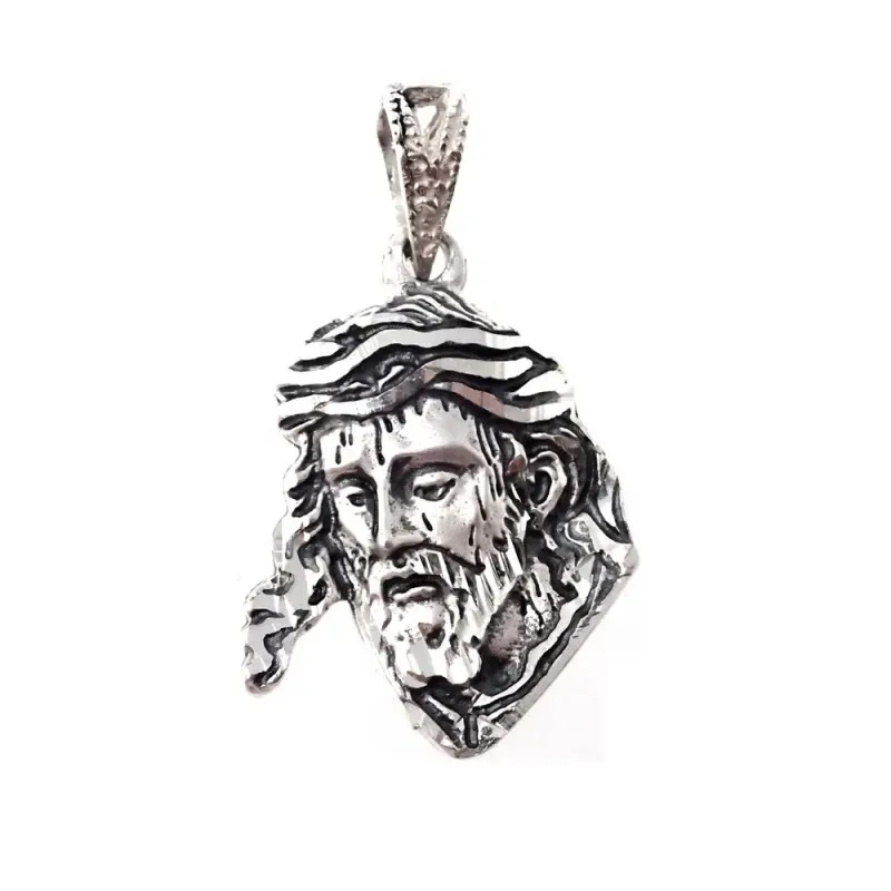 Cristo de los Gitanos colgante plata Ley 925m rostro 22 mm. macizo de