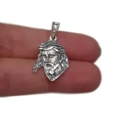 Cristo de los Gitanos colgante plata Ley 925m rostro 22 mm. macizo de