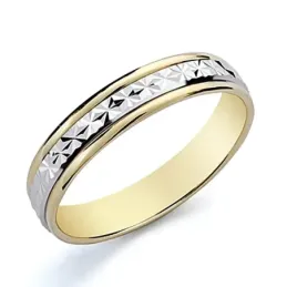 Alianza oro 18k bicolor 4mm. [8068GR]