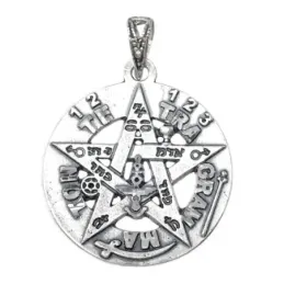 Colgante plata ley 925m tetragramatón 26mm. amuleto [AB0497]
