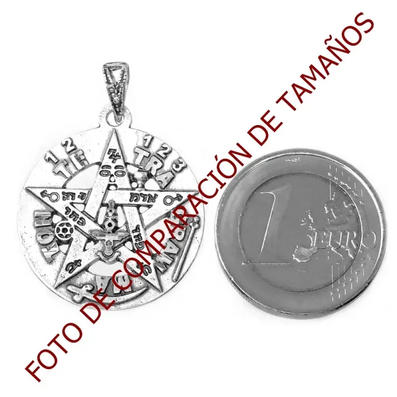 Colgante plata ley 925m tetragramatón 26mm. amuleto [AB0497]