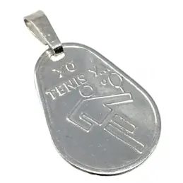 Chapa plata Ley 925m oval 23mm. YO TENIS Y... [AB5604]