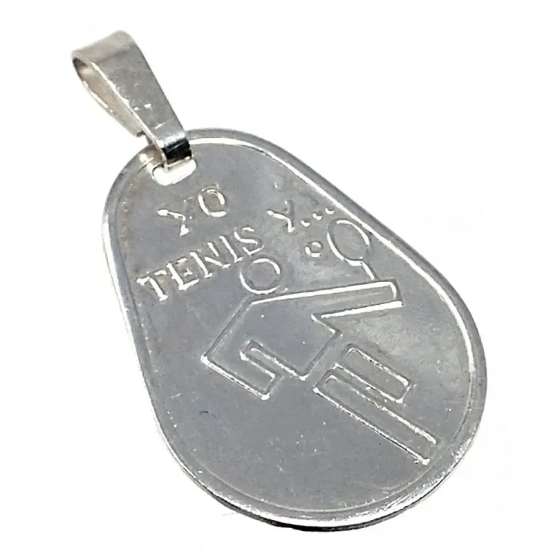 Chapa plata Ley 925m oval 23mm. YO TENIS Y... [AB5604]