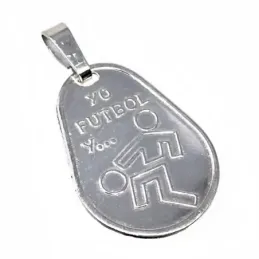 Chapa plata Ley 925m oval 23mm. YO FÚTBOL Y... [AB5606]