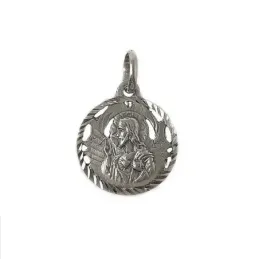 Medalla Plata Ley 925m escapulario 19mm. Virgen Carmen [AB9291]