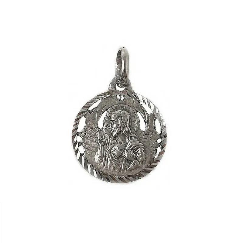 Medalla Plata Ley 925m escapulario 19mm. Virgen Carmen [AB9291]