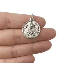 Medalla Plata Ley 925m escapulario 19mm. Virgen Carmen [AB9291]