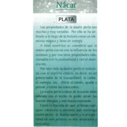 Colgante plata Ley 925m. hoja nácar natural 30mm. cordón 48cm. trenzado amuleto suerte mujer