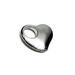 Colgante plata ley 925m 40mm. corazón liso electroforming [AA7623]