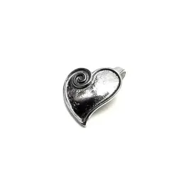 Colgante plata ley 925m 20mm. oxidado corazón liso [AA7707]