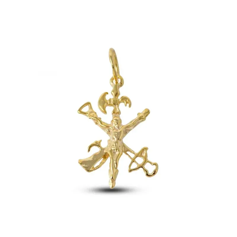 Cristo de la Legión Colgante Plata Ley 925m macizo 24 mm. chapado oro