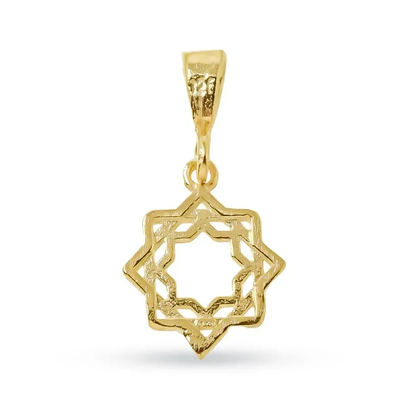 Cruz Tartésica Colgante Plata Ley 925m chapado oro 10 mm. calado