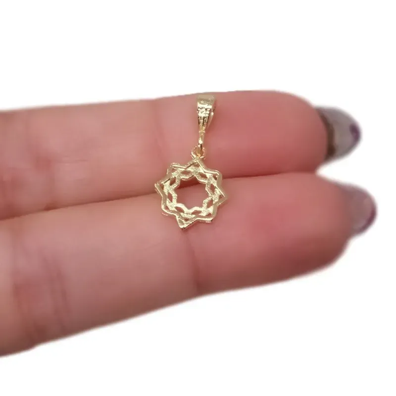 Cruz Tartésica Colgante Plata Ley 925m chapado oro 10 mm. calado