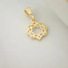 Cruz Tartésica Colgante Plata Ley 925m chapado oro 10 mm. calado