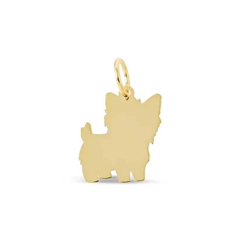 Yorkshire Perro Colgante Plata Ley 925m macizo chapado oro 16 mm. lás