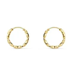 Pendientes oro 18k aros huecos 12mm. golloneados [AC0993]