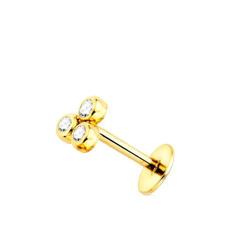 Piercing de Oreja Pendiente Suelto en Oro 9k forma triángulo 5 mm. tr