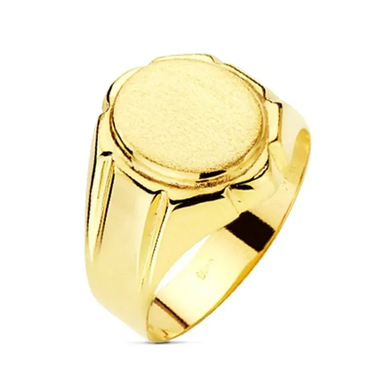 Sello Oro 9k hueco cabeza ovalada relieve de 12 x 10 mm.