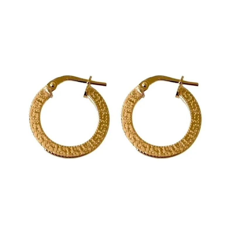 Pendientes plata Ley 925m aros mujer 12 mm. chapados oro planos detal