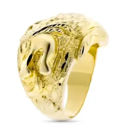 Sello en Oro de 9k cabeza de dragón tallado ancho máximo cabeza de 22