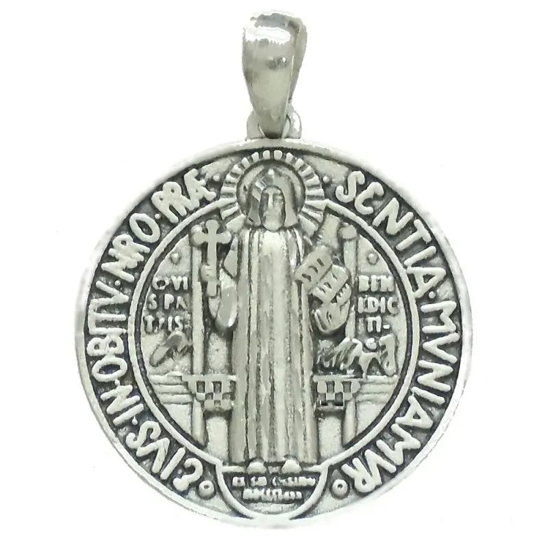 Colgante plata ley 925m San Benito 27mm. amuleto. [AB2772]