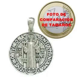 Colgante plata ley 925m San Benito 27mm. amuleto. [AB2772]
