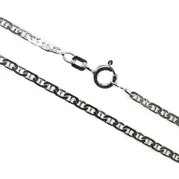 Cadena plata Ley 925m 60cm. marina martilleada lisa [AB6066]