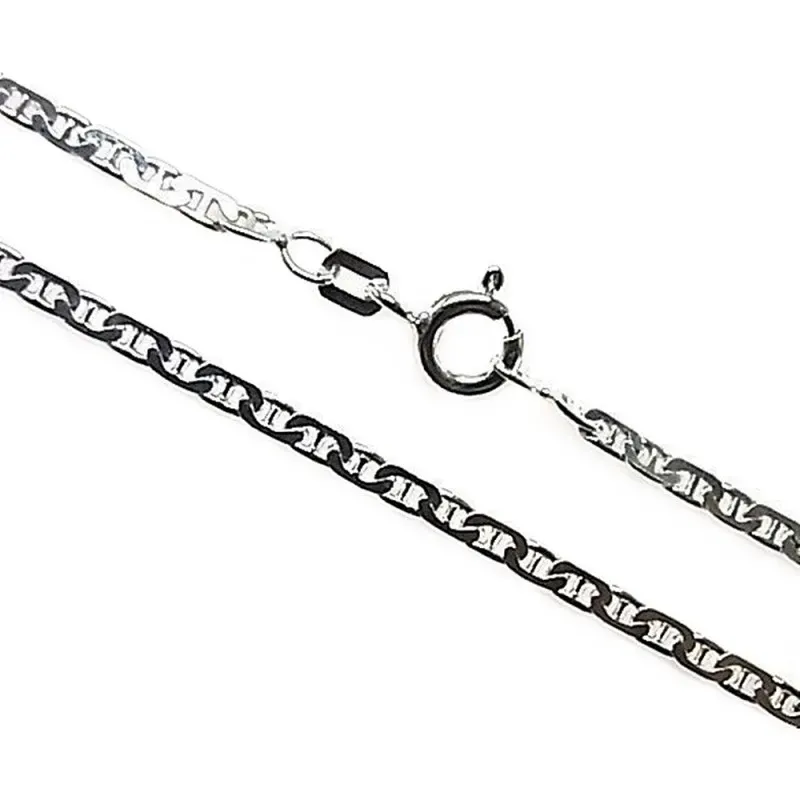 Cadena plata Ley 925m 60cm. marina martilleada lisa [AB6066]