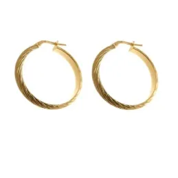 Pendientes plata Ley 925m chapados oro 20 mm. mujer detalles media ca