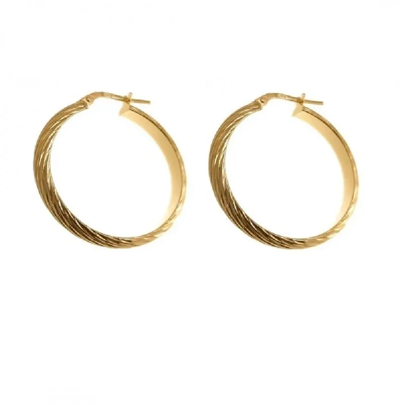 Pendientes plata Ley 925m chapados oro 20 mm. mujer detalles media ca