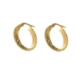 Pendientes plata Ley 925m chapados oro 15 mm. mujer media caña detall