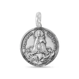 Virgen de los Desamparados Medalla Plata Ley 925m maciza 22 mm. bisel