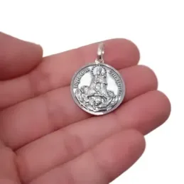 Virgen de los Desamparados Medalla Plata Ley 925m maciza 22 mm.. Grab