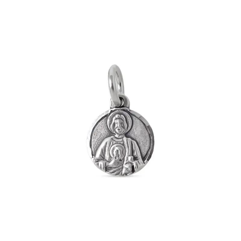San Judas Tadeo Medalla Plata Ley 925m maciza 10 mm. tamaño lenteja