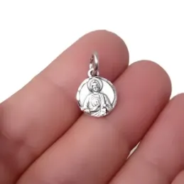 San Judas Tadeo Medalla Plata Ley 925m maciza 10 mm. tamaño lenteja