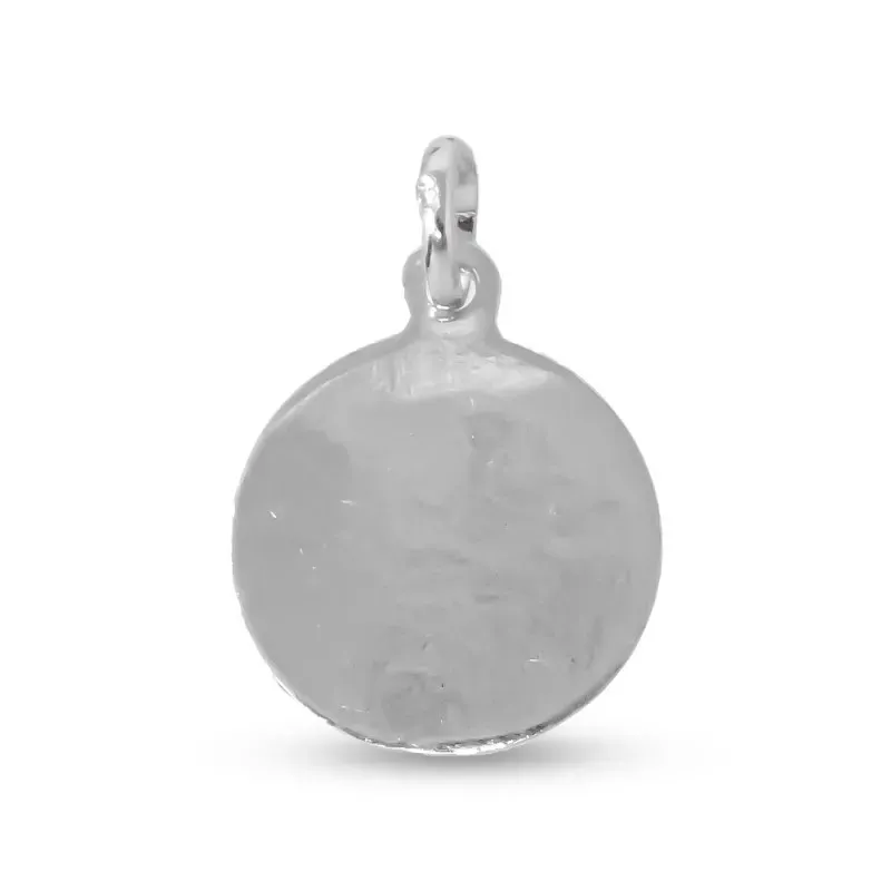 Santa Gema Medalla Plata Ley 925m maciza 18 mm. bisel liso