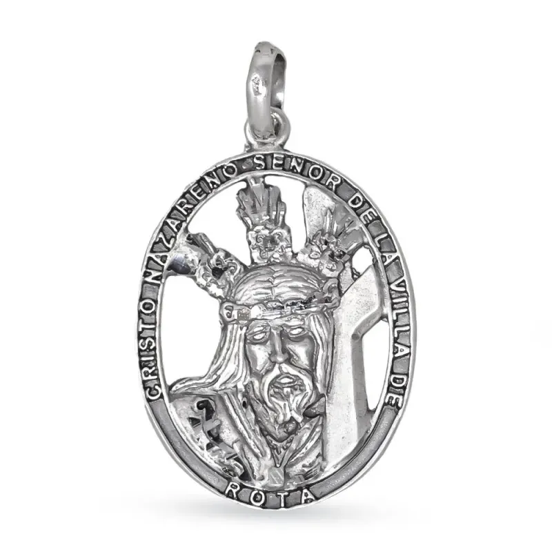 Cristo Nazareno Villa de Rota Colgante Plata de Ley 925m macizo 37 mm