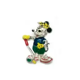 Colgante plata Ley 925m Mickey Mouse esmaltado golf 29.5mm. [AB4121]