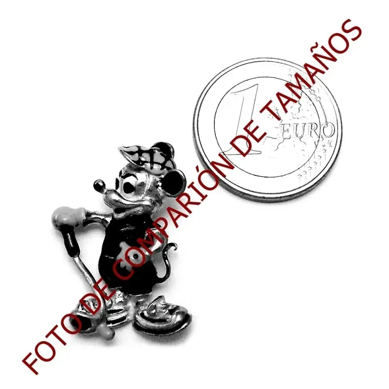 Colgante plata Ley 925m Mickey Mouse esmaltado golf 29.5mm. [AB4121]