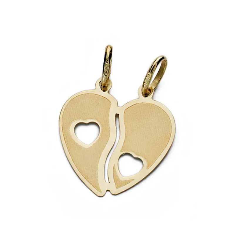 Colgante corazón oro 9k partido 17mm. [AA0697]