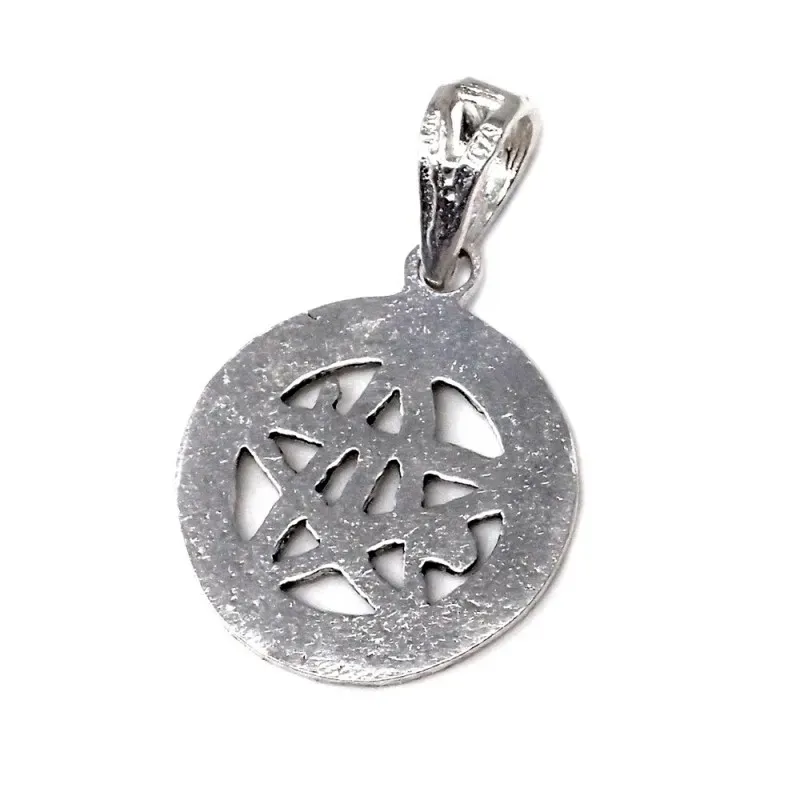Colgante plata Ley 925m tetragramatón 16mm. amuleto unisex calado centro estrella
