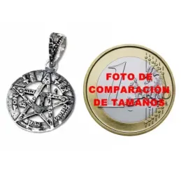 Colgante plata Ley 925m tetragramatón 16mm. amuleto unisex calado centro estrella