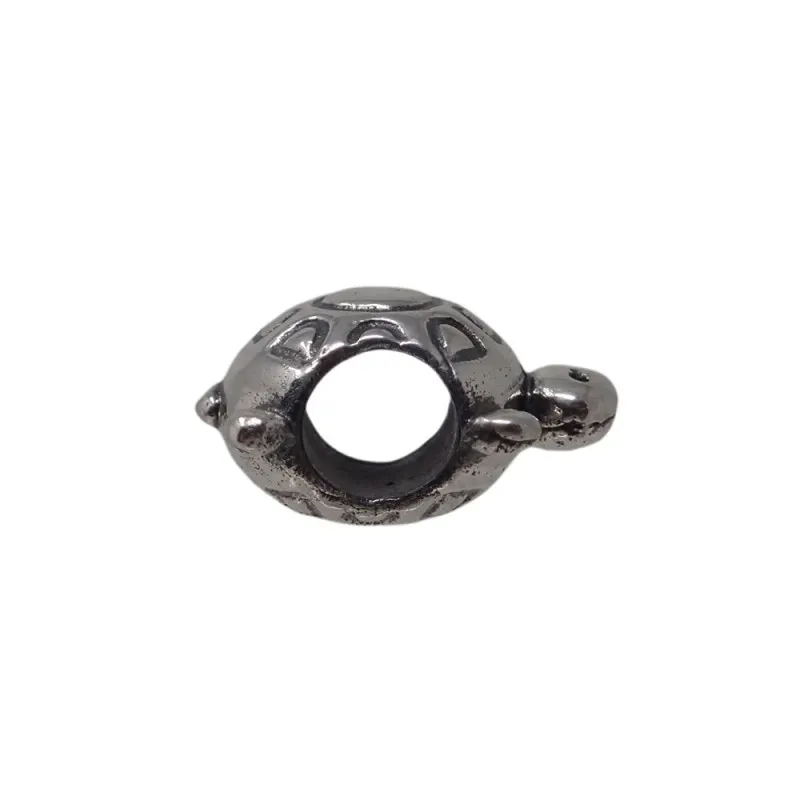 Fetiche charm colgante plata ley 925m tortuga busto oxidado [AA1014]