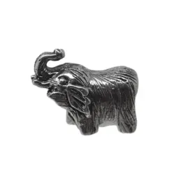 Fetiche charm colgante plata ley 925m elefante busto oxidado [AA1012]