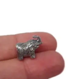 Fetiche charm colgante plata ley 925m elefante busto oxidado [AA1012]