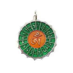 Mantra de la Salud y Medicina colgante plata Ley 925m amuleto 32 mm.