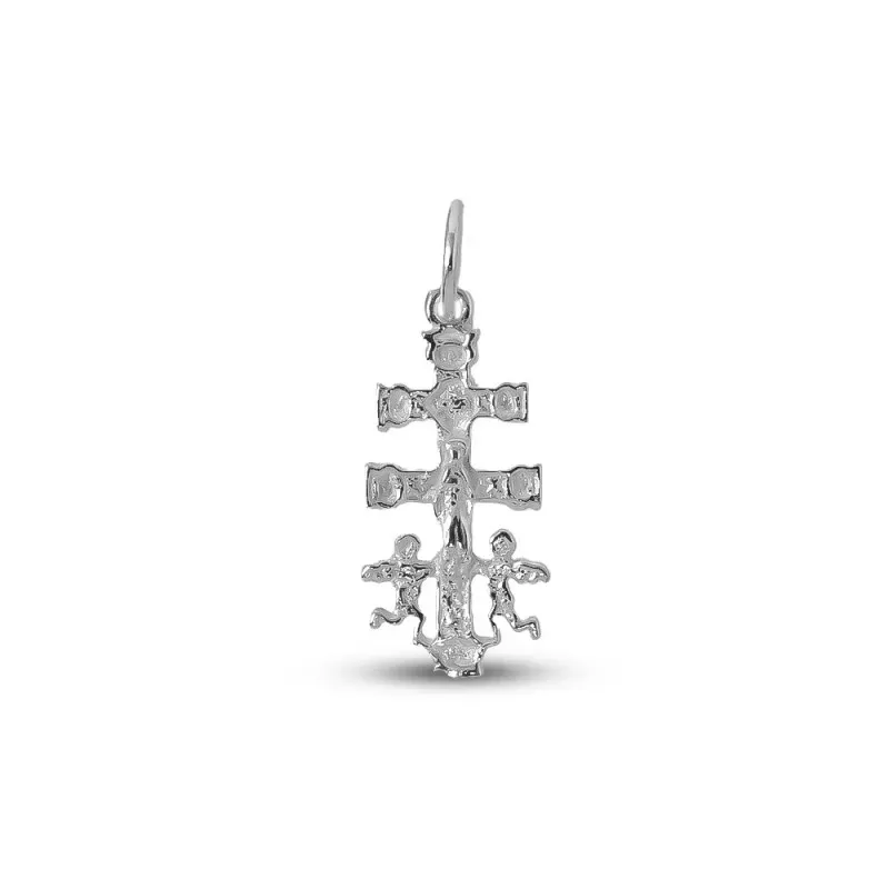 Cruz colgante plata ley 925m Caravaca 23mm. virgen detrás [AA0965]