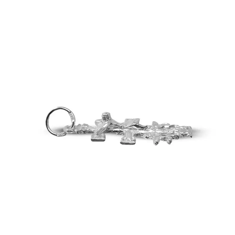 Cruz Caravaca plata Ley 925m 30mm. Cristo realce [1352]